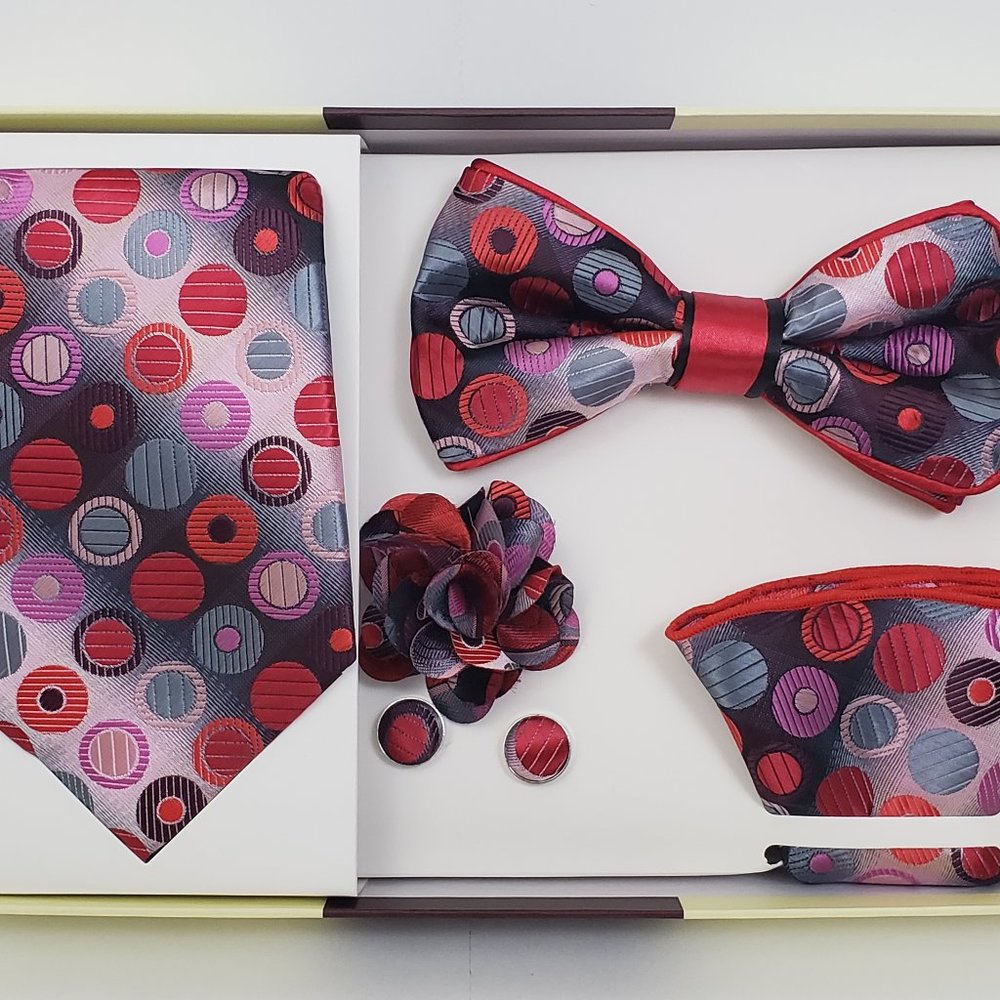 St. Patrick Red Dots Bow & Neck Tie Box 5 Set